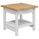 VidaXL Sidetabell med hylle EKAI Hvit 50 x 50 x 45,5 cm Heltre furu