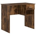  Skrivebord med lagring Røkt Eik 90x49.5x75 cm Konstruert tre