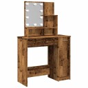  Sminkebord med LED gammelt tre 86,5x35x136 cm 857023