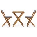 vidaXL | Hage Spisegruppe | med pute 2 pcs Mørkegrå puter Varmt tre
