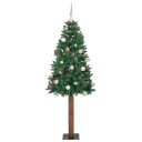  Slim juletre med 300 LED grønn 210 cm PVC og Massivt Furu tre