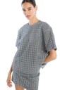 ROTATE Birger Christensen Beaded Oversized Top - Grey - 36