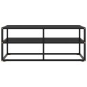 vidaXL TV benk svart med svart glass 140x40x40 cm