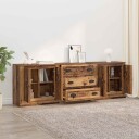  Skap 3 pcs Gamle tre 210 x 35,5 x 67,5 cm Konstruert tre