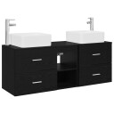 vidaXL Baderomsskapsett 3 stk. Svart eik 49,5 x 41 x 63 cm