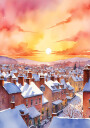Snowy Christmas Morning Sunrise Plakat Plakat / 30x40cm