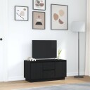 TV benk med LED lys svart eik 100x41x50 cm
