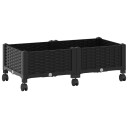 vidaXL Hagekrukke med hjul Svart 80 x 40 x 29 cm PP