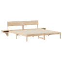 Sengestamme med hodegjerde Brun 200 x 200 cm Heltre furu