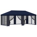 vidaXL Hagepaviljong med sidevegger 6 x 3 m Blå Polyester og stål