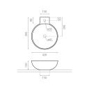 Bathco Bayona Toppmontert Servant 42x50,5x15 cm, uten overløp, Hvit
