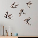 Dekorativt metallveggtilbehør Wallxpert Metal Birds flerfarget  
