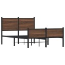  Sengeramme i metall med hode- og fotgavl brun eik 120x190 cm 8721102955426