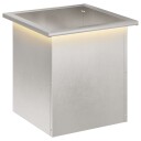 vidaXL Hageplantekasse med LED Sølv 40 x 40 x 40 cm Rustfritt stål