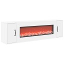 vidaXL Elektrisk peis Hvit 155 x 30 x 44 cm Konstruert tre