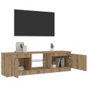  TV-benk med LED-lys artisan eik 120x30x36 cm konstruert tre 8721158437853