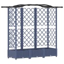 vidaXL Hevet Bed med Trellis og Tak Grå 163 x 40 x 123 cm PP