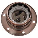  Lampeholdere 2 stk rød bronse E27