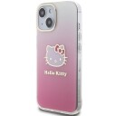 Hello Kitty Mobildeksel iML Gradient Electrop Kitty Head for iPhone 15 Rosa