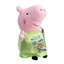 Peppa Gris Plysjbamse 20 cm Peppa med blå "Best day" kjole