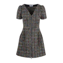 Nala Dress Black multi S Boucle zip dress