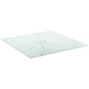  Bordplate hvit 30x30 cm 6 mm herdet glass med marmor design