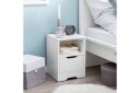Nattbord Wohnling Hvit med 1 skuff Enkel moderne design og hylle -