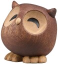 FableWood Sofia Ugle Trefigur 5 cm i Gummitre og Sapele