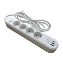 Eletra 4-veis Grenuttak med USB-porter Hvit EL4S2A1C2MWH