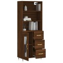 vidaXL Highboard brun eik 69,5x34x180 cm konstruert tre 8720845928599