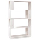 vidaXL Bokhylle/romdeler hvit 80x25x132 cm heltre furu