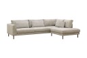 Florenz 4 seters Høyrevendt L formet Sjeselongsofa i Stoff   Grå / Beige
