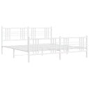  Sengeramme i metall med hode- og fotgavl hvit 193x203 cm 8721012373617