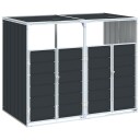 Søppeldunkskur for 2 dunker antrasitt 144x81x113 cm Stål