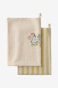 Ellos Home   Kjøkkenhåndkle Elly Classic Stripe i resirkulert halvlinne 2 pakning   Grønn