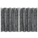  Gardin med gardiner 2 pcs Grå 140 x 140 cm Fløyel