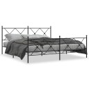  Sengeramme i metall med hode- og fotgavl svart 183x213 cm 8721012374096