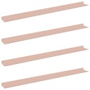 vidaXL Flytende hylle Veggmontert 4 pcs Rosa 100 x 9 x 2,5 cm Stål