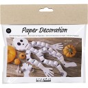 Mini DIY Kit Papirdekorasjoner Skjelett svart/hvit 1 pk.