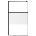 vidaXL Dusjvegg 115x195 cm halvfrostet ESG-GLASS SVART