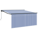  Innvendbar Markise Mørkeblå og hvit 350 x 250 cm
