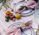 Lovely Linen Misty linduk 145x300 cm stripe sunset