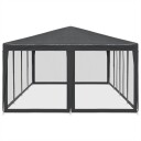 Festtelt med 12 sidevegger av netting antrasitt 8x4 m HDPE