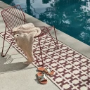 Pappelina Tom teppe Burgundy/Cream/Pale Rose 70 x 180 cm