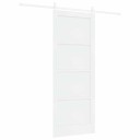 vidaXL Skyvedør med tilbehør Hvit 83x211 cm Solid Tre Furu