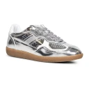 ALOHAS Tb.490 Rife Shimmer Silver Cream Leather Sneakers - Silver - 41