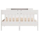  Seng med bokhylle uten madrass hvit 120x200 cm heltre furu 3323186