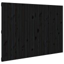 vidaXL Veggmontert sengegavl svart 159,5x3x110 cm heltre furu