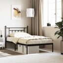vidaXL Sengeramme i metall med hodegavl svart 107x203 cm 8720845883133