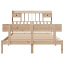  Seng med bokhylle uten madrass 160x200 cm heltre furu 8721158606259